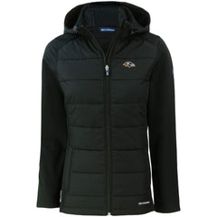 Cutter & Buck Women's Evoke PrimaLoft Hybrid Eco Softshell Recycled Full-Zip Hooded Jacket - Baltimore Ravens