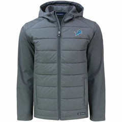 Cutter & Buck Evoke PrimaLoft Hybrid Eco Softshell Recycled Full-Zip Hooded Jacket - Detroit Lions