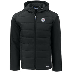 Cutter & Buck Evoke PrimaLoft Hybrid Eco Softshell Recycled Full-Zip Hooded Jacket - Pittsburgh Steelers