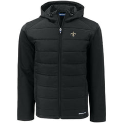 Cutter & Buck Evoke PrimaLoft Hybrid Eco Softshell Recycled Full-Zip Hooded Jacket - New Orleans Saints