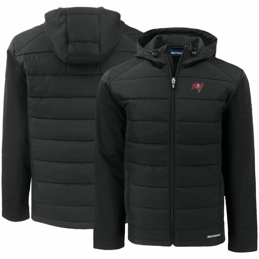 Cutter & Buck Evoke PrimaLoft Hybrid Eco Softshell Recycled Full-Zip Hooded Jacket - Tampa Bay Buccaneers