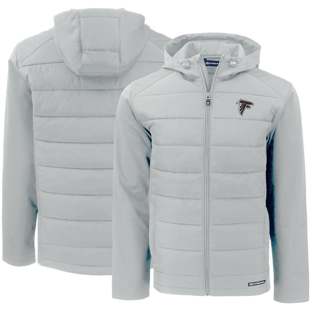 Cutter & Buck Evoke PrimaLoft Hybrid Eco Softshell Recycled Full-Zip Hooded Jacket - Atlanta Falcons