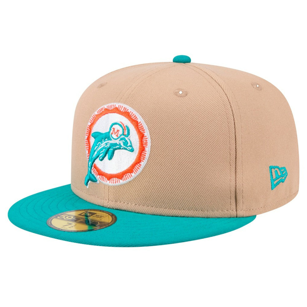 Throwback Logo Main 59FIFTY Fitted Hat - Miami Dolphins
