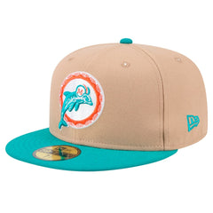 Throwback Logo Main 59FIFTY Fitted Hat - Miami Dolphins