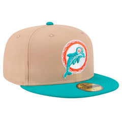 Throwback Logo Main 59FIFTY Fitted Hat - Miami Dolphins