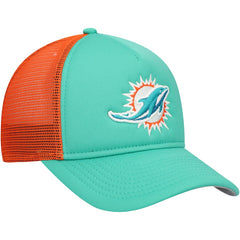 Youth A-Frame 9FORTY Trucker Adjustable Hat - Miami Dolphins