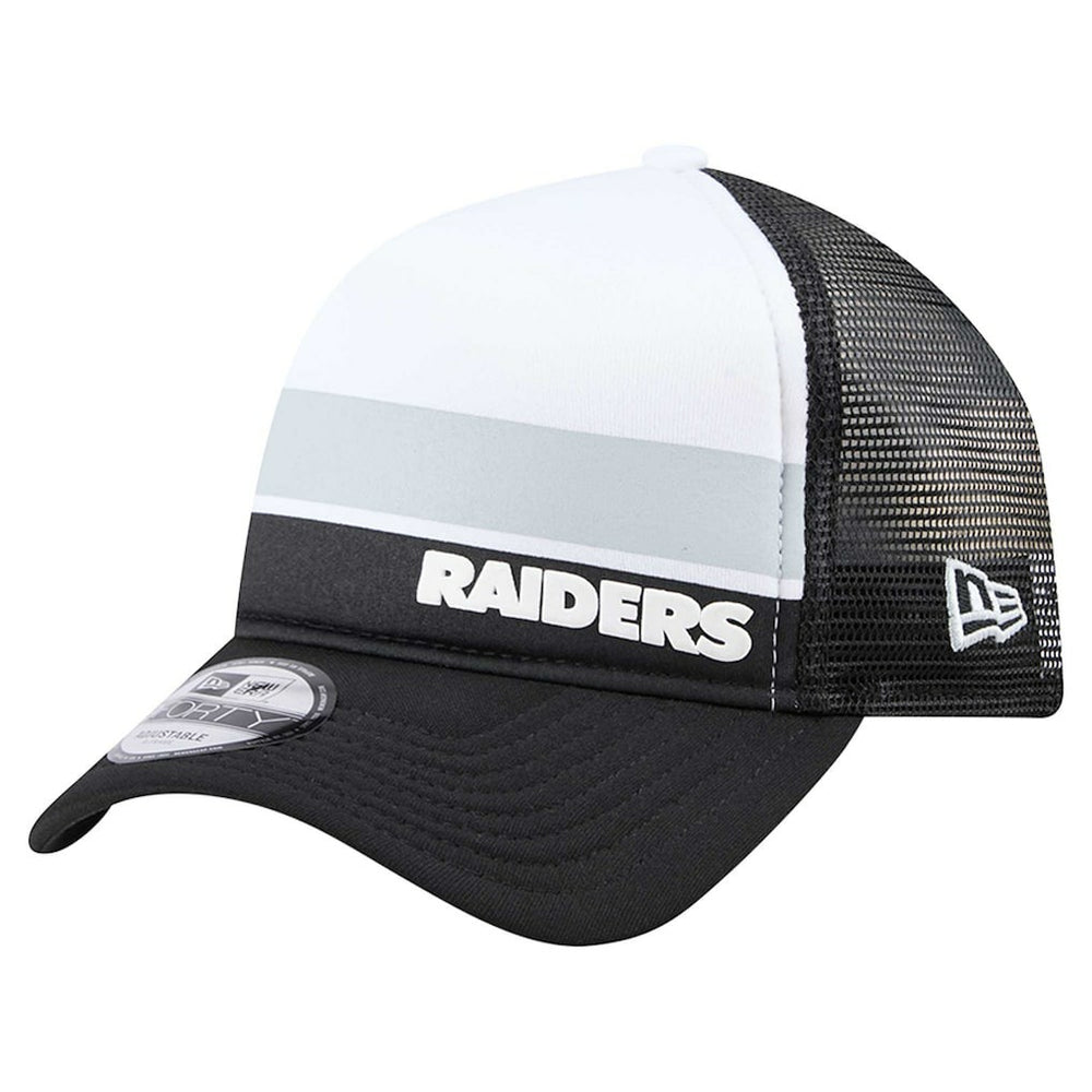 Youth Sport Night Color Block 9FORTY A-Frame Trucker Adjustable Hat - Las Vegas Raiders