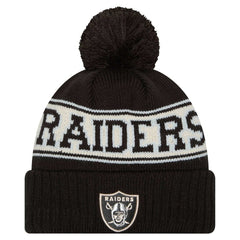 Youth Retro Cuffed Knit Hat with Pom - Las Vegas Raiders