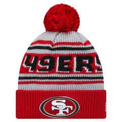 Youth Main Cuffed Knit Hat with Pom - San Francisco 49ers