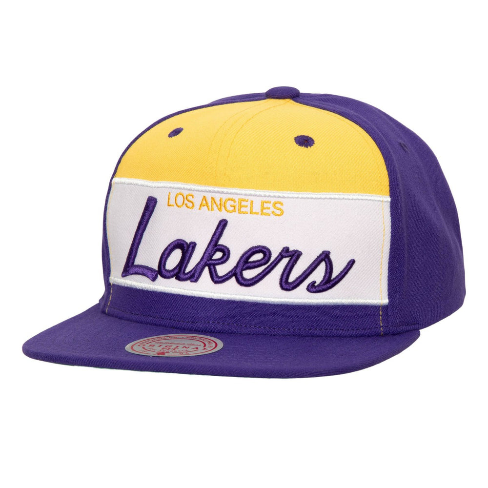 NBA Los Angeles Lakers Retro Sport Color Block Script Snapback Hat