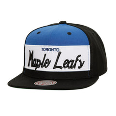 NHL Black Toronto Maple Leafs Mitchell & Ness Retro Script Colorblock Snapback Hat