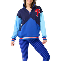 MLB Philadelphia Phillies Terez Women's Classic Colorblock Quarter-Zip Sweatshirt