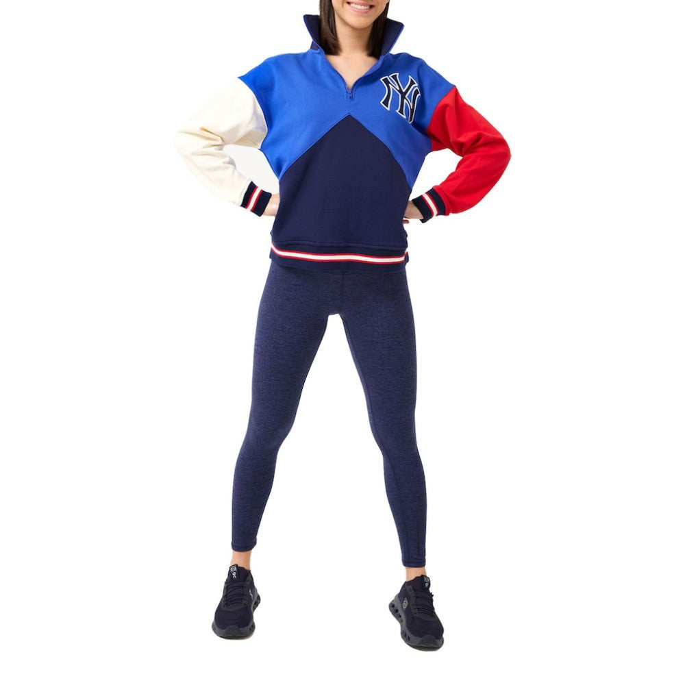 MLB New York Yankees Terez Women's Classic Colorblock Quarter-Zip Sweatshirt