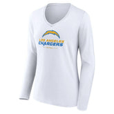 Women's Team Lockup Long Sleeve V-Neck T-Shirt - Los Angeles Chargers