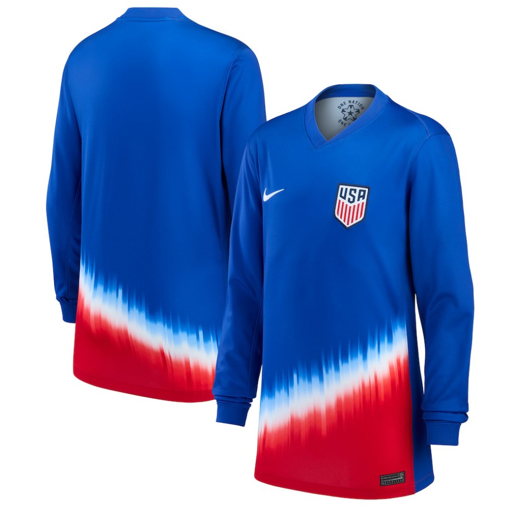 USMNT Youth 2024 Away Replica Long Sleeve Jersey - Nike Blue