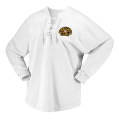 NHL White Boston Bruins Fanatics Women's 100th Anniversary Spirit Jersey T-Shirt