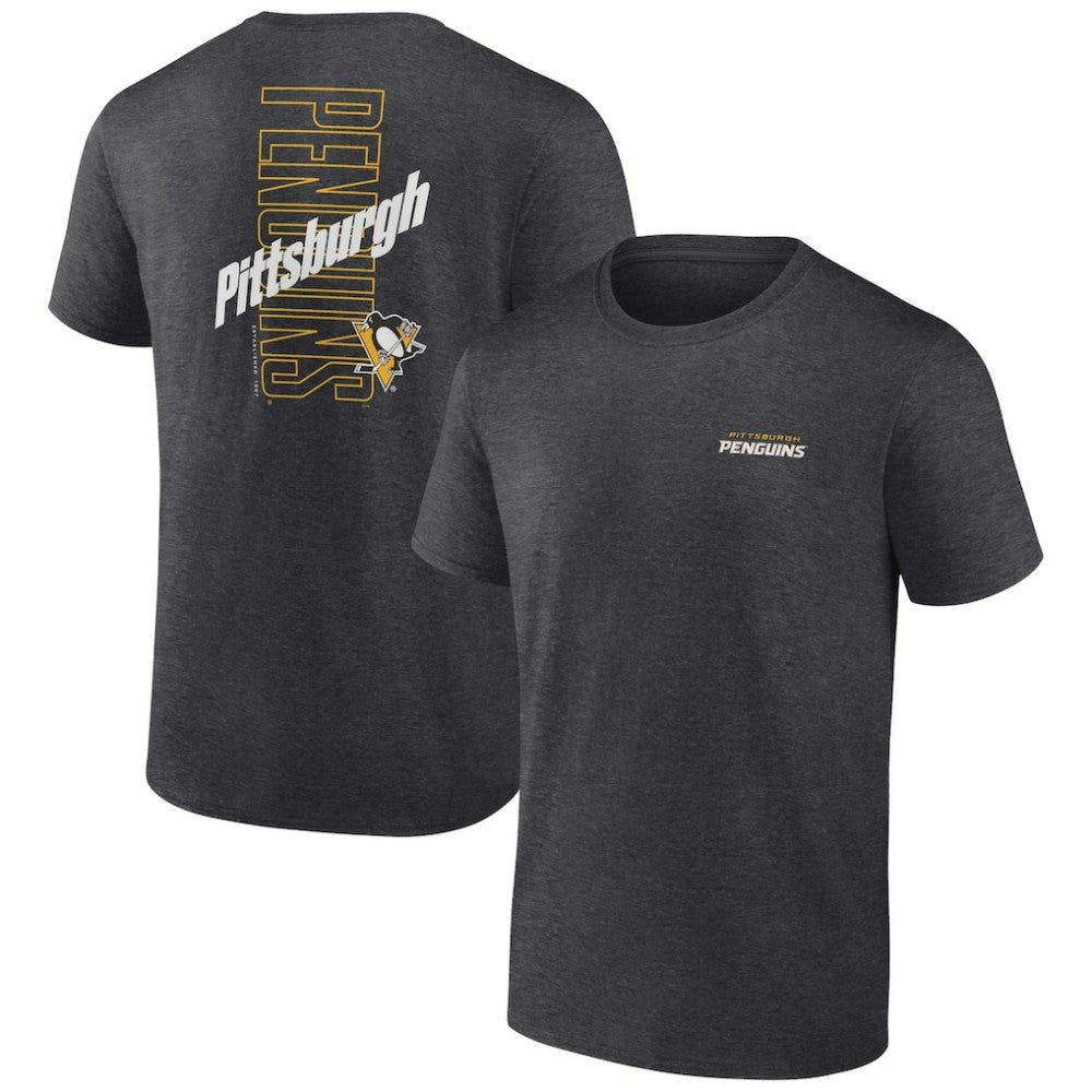 NHL Heather Charcoal Pittsburgh Penguins Fanatics Backbone T-Shirt
