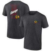 NHL Heather Charcoal Chicago Blackhawks Fanatics Backbone T-Shirt