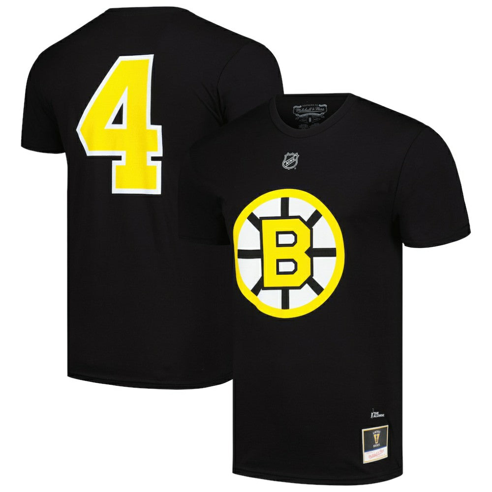 NHL Black Bobby Orr Boston Bruins Mitchell & Ness Name & Number T-Shirt