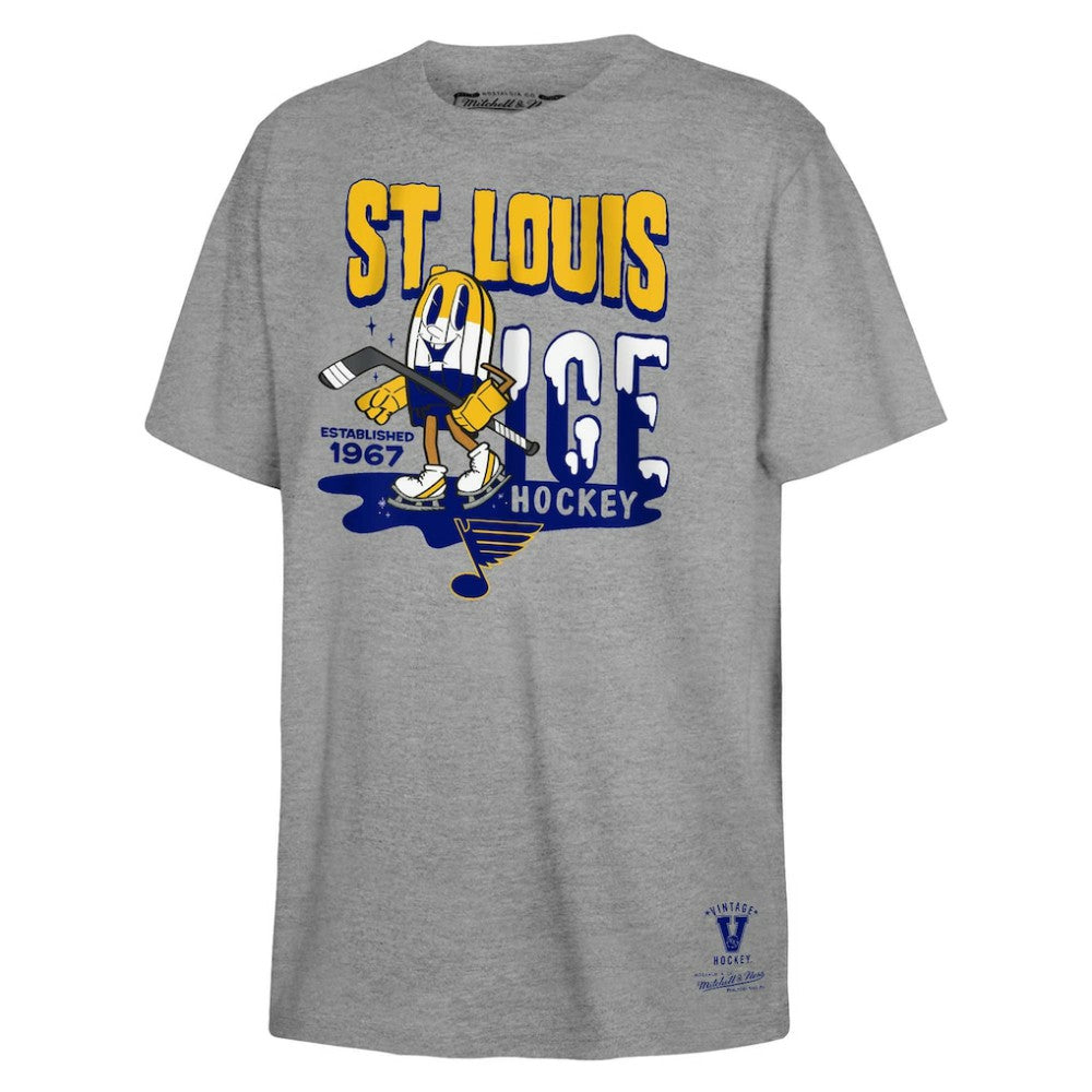 NHL Gray St. Louis Blues Mitchell & Ness Youth Ice Hockey T-Shirt