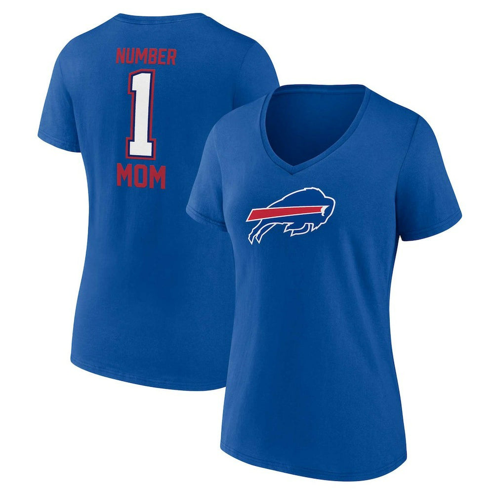 Women's Plus Size Mother's Day #1 Mom V-Neck T-Shirt - Buffalo Bills