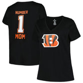 Women's Plus Size Mother's Day #1 Mom V-Neck T-Shirt - Cincinnati Bengals
