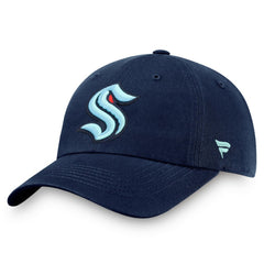 NHL Deep Sea Blue Seattle Kraken Fanatics Core Primary Logo Adjustable Hat