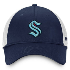 NHL Deep Sea Blue/White Seattle Kraken Fanatics Core Primary Logo Trucker Adjustable Hat