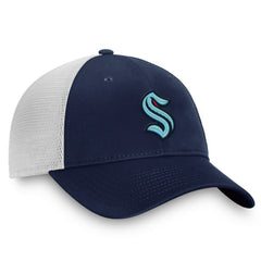 NHL Deep Sea Blue/White Seattle Kraken Fanatics Core Primary Logo Trucker Adjustable Hat
