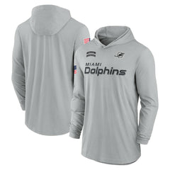 2024 Salute to Service Lightweight Dri-FIT Long Sleeve Hoodie T-Shirt - Miami Dolphins