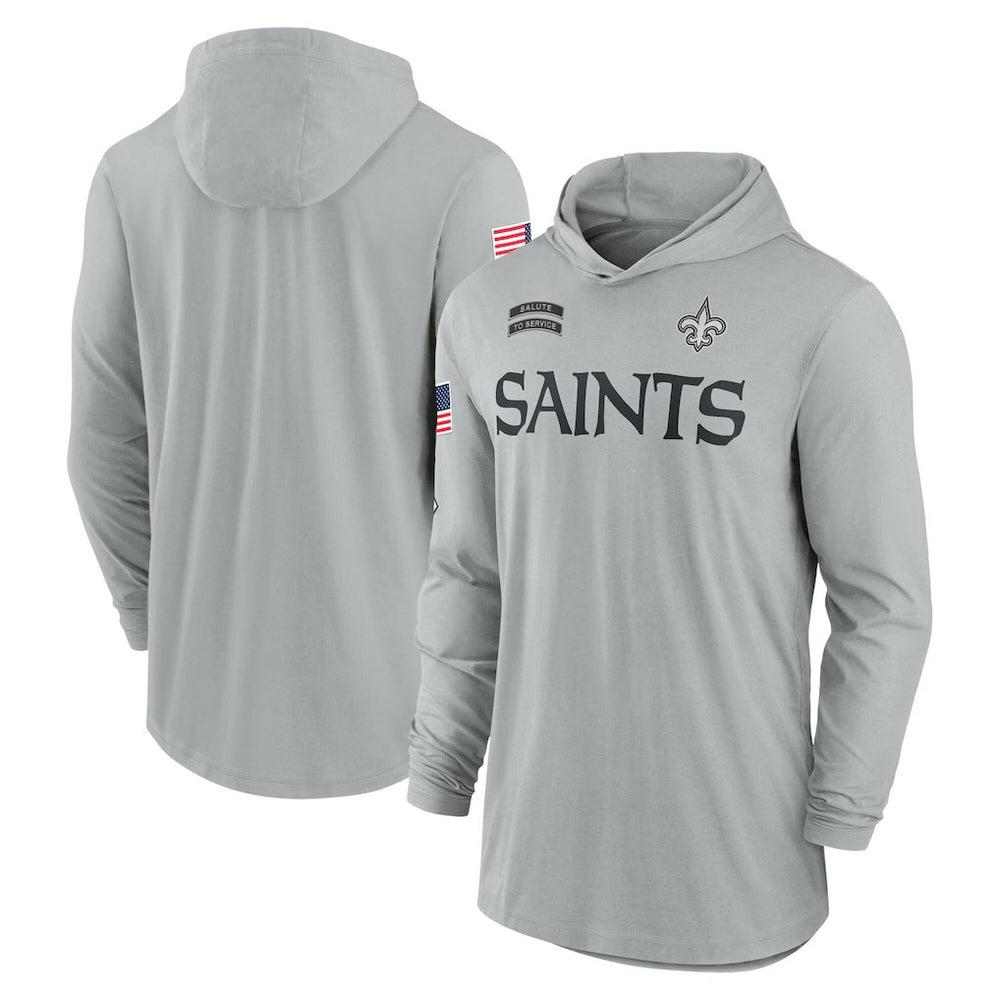 2024 Salute to Service Lightweight Dri-FIT Long Sleeve Hoodie T-Shirt - New Orleans Saints