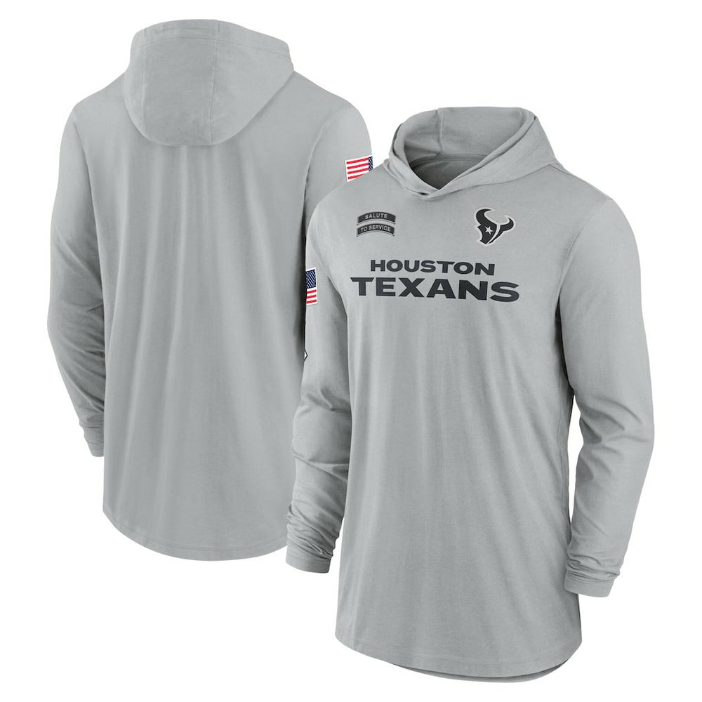 2024 Salute to Service Lightweight Dri-FIT Long Sleeve Hoodie T-Shirt - Houston Texans