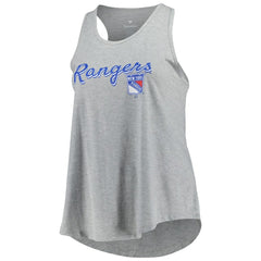NHL Heather Gray New York Rangers Fanatics Women's Plus Size Racerback Tank Top