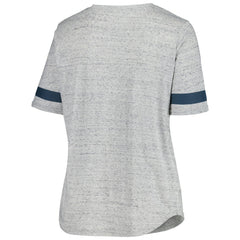 NHL Heather Gray Seattle Kraken Fanatics Women's Plus Size Lace-Up T-Shirt