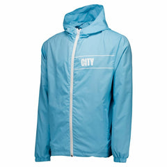 Manchester City Home Match Hoodie Full-Zip Windbreaker Jacket - Light Blue