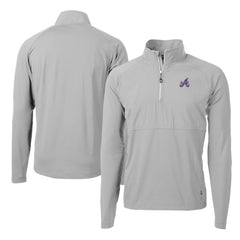 MLB Atlanta Braves Cutter & Buck City Connect Adapt Eco Knit Hybrid Recycled Quarter-Zip Pullover Top