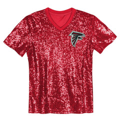 Bijan Robinson Girls Youth Sequin V-Neck Fashion Jersey - Atlanta Falcons