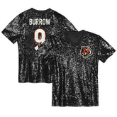 Joe Burrow Girls Youth Sequin V-Neck Fashion Jersey - Cincinnati Bengals