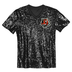 Joe Burrow Girls Youth Sequin V-Neck Fashion Jersey - Cincinnati Bengals
