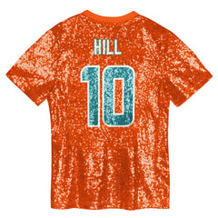 Tyreek Hill Girls Youth Sequin V-Neck Fashion Jersey - Miami Dolphins