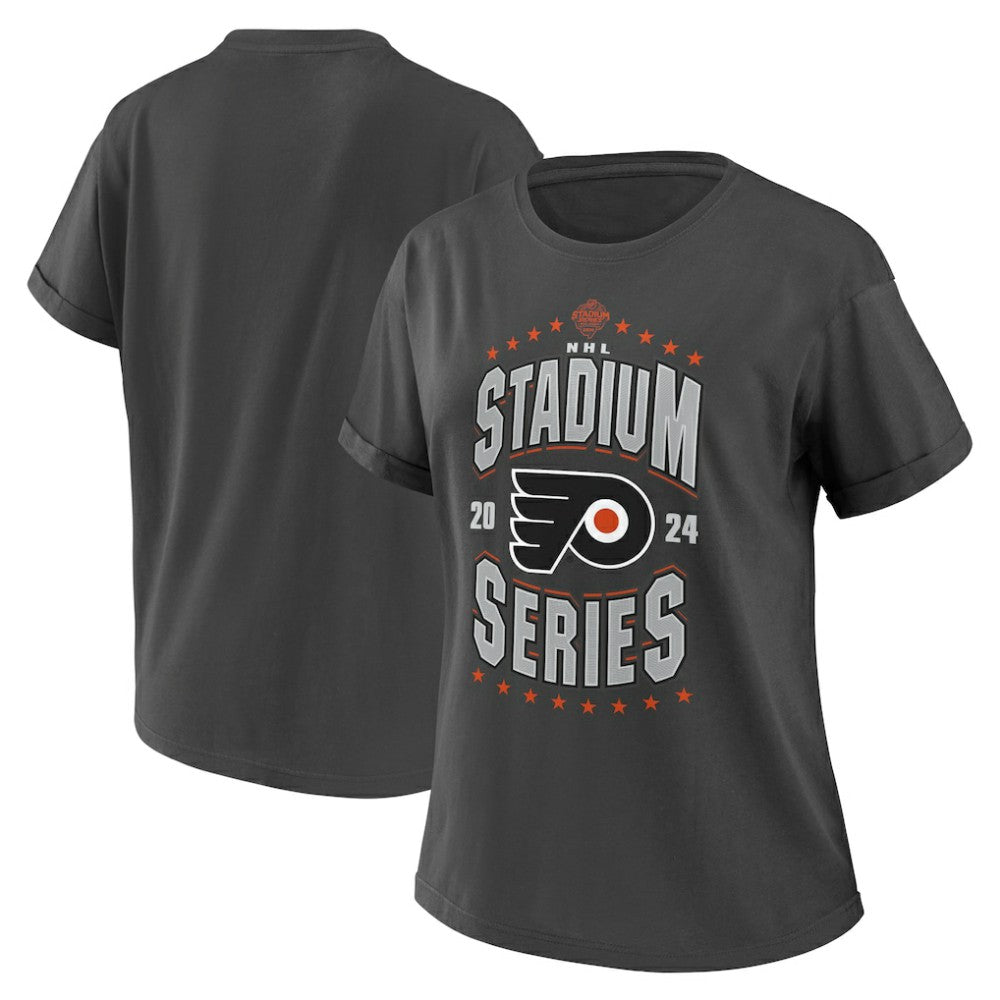 NHL Charcoal Philadelphia Flyers WEAR by Erin Andrews Women's 2024 NHL Stadium Series Boyfriend T-Shirt