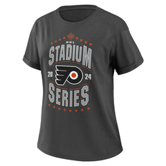 NHL Charcoal Philadelphia Flyers WEAR by Erin Andrews Women's 2024 NHL Stadium Series Boyfriend T-Shirt