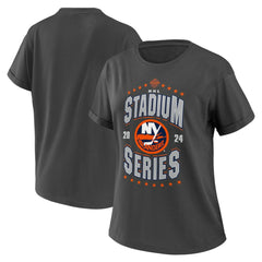 NHL Charcoal New York Islanders WEAR by Erin Andrews Women's 2024 NHL Stadium Series Boyfriend T-Shirt