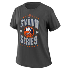 NHL Charcoal New York Islanders WEAR by Erin Andrews Women's 2024 NHL Stadium Series Boyfriend T-Shirt