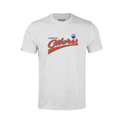 NHL White Edmonton Oilers Levelwear Youth Little Richmond Retro Script T-Shirt