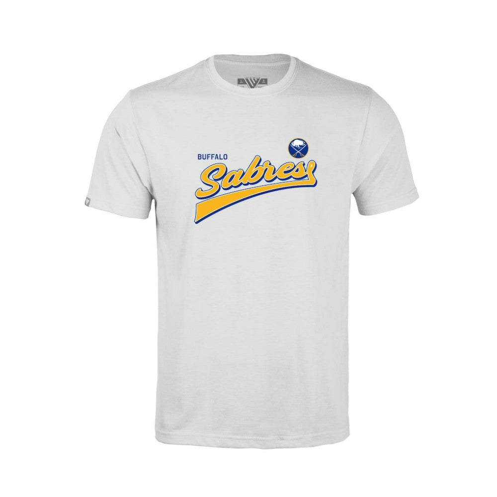 NHL White Buffalo Sabres Levelwear Youth Little Richmond Retro Script T-Shirt