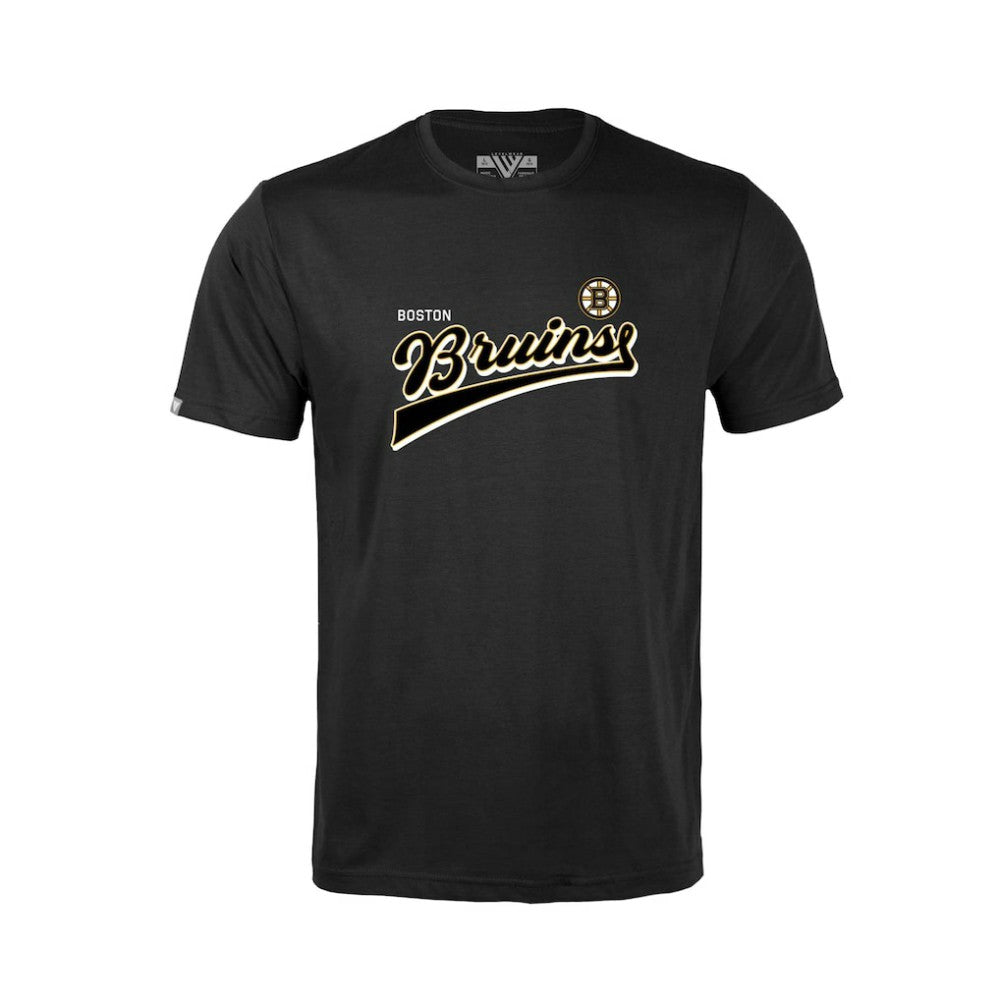NHL Black Boston Bruins Levelwear Youth Little Richmond Retro Script T-Shirt