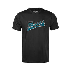 NHL Black San Jose Sharks Levelwear Youth Little Richmond Retro Script T-Shirt