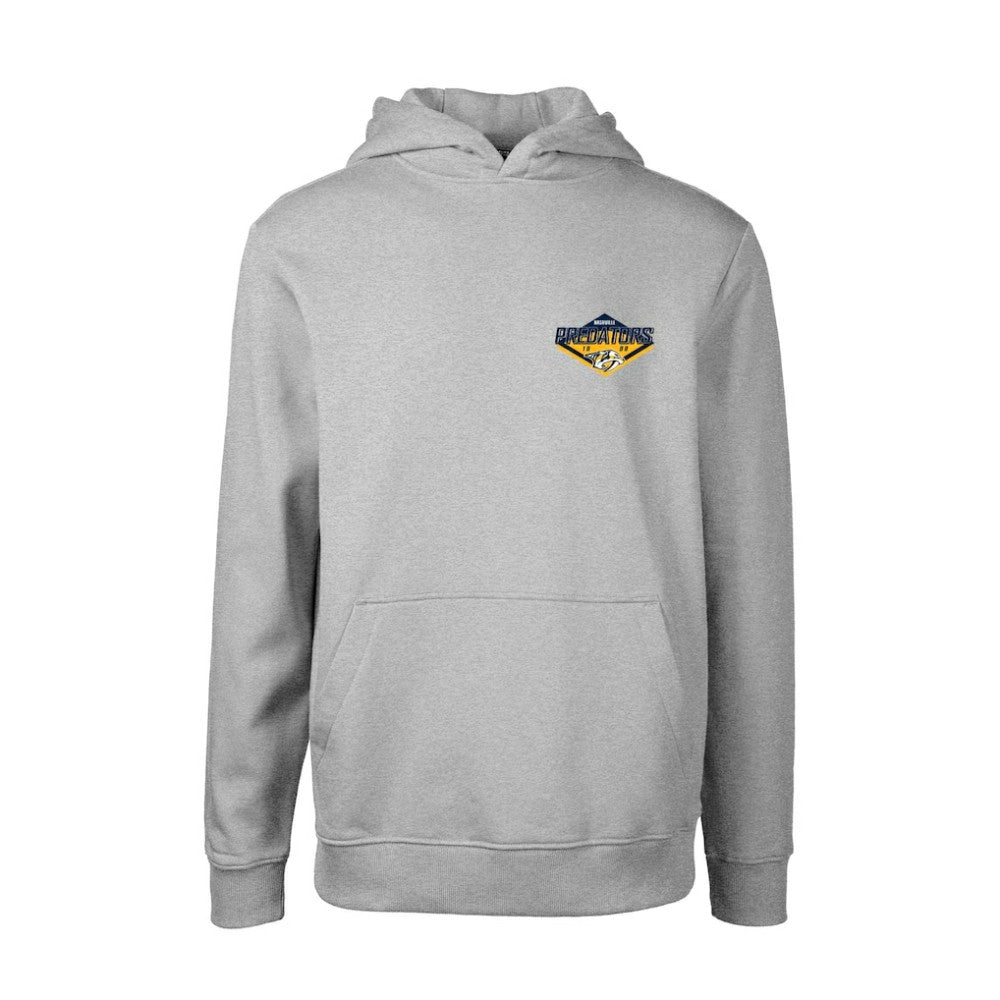 NHL Gray Nashville Predators Levelwear Youth Podium Club Patch 2.0 Fleece Pullover Hoodie