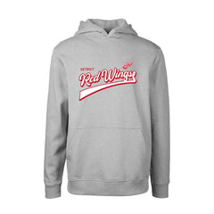 NHL Gray Detroit Red Wings Levelwear Youth Podium Retro Script Fleece Pullover Hoodie